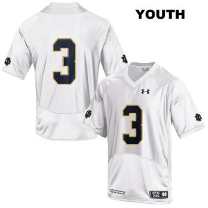 Notre Dame Fighting Irish Youth Houston Griffith #3 White Under Armour No Name Authentic Stitched College NCAA Football Jersey GEL4199GV
